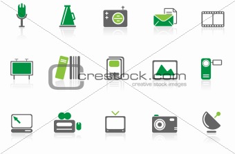 Media and Publishing icons   green