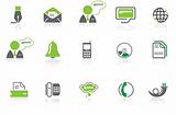Communication icons green