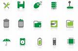 Computer and Data icons green