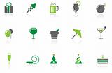 Party and Celebration icons  green