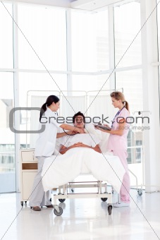 Female doctor explaining an X-ray to her patient