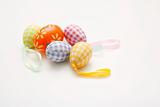 Arrangement of colorful Easter eggs.
