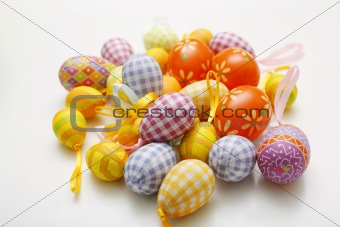 Arrangement of colorful Easter eggs.