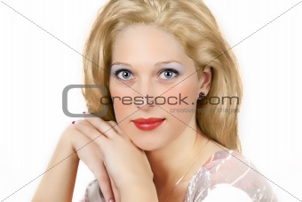 Portrait of a smiling young woman with blonde hair