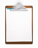 Isolated Blank Clipboard with Pen