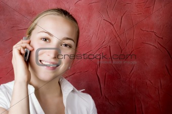 Smiling Woman On Phone