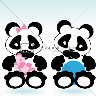panda boy and girl
