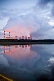power station on evening