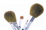 Set of three makeup brushes