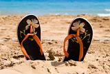 Sandles on a beach