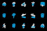 Transportation and Vehicle icons blue Three-dimensional