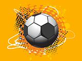isolated football with orange background