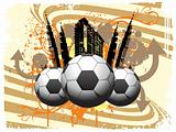 soccer ball with city

