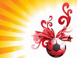 artistic design and star with red football