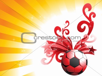 artistic design and star with red football
