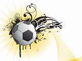 black grunge with swirl, soccer and net 