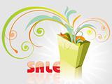shopping bag full with vector elements