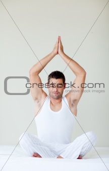 Man sitting in meditaion pose