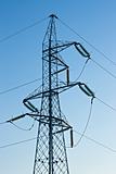 High voltage pylon with cables