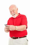 Senior Man Text Messaging