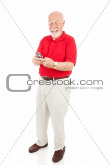 Senior Man Texting 