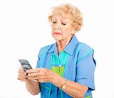 Senior Woman Frustrated by Texting