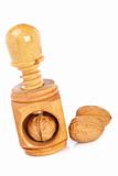 Walnuts and wood nutcracker