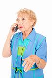 Senior Woman Gossips on Cellphone