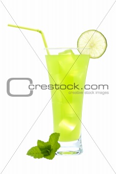 Lime juice with a slice