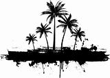 Grunge palm trees