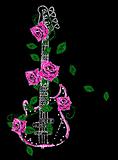 Rock guitar with rose illustration