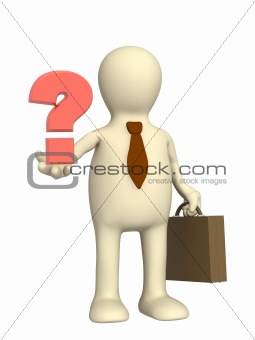 Businessman with a question mark