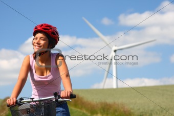 Woman biking 