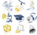 Vector science and education icon set