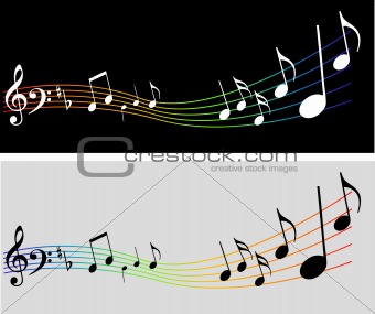 vector music background with notes