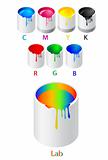 vector illustration of different color model