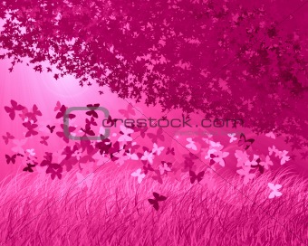 Abstract pink forest background