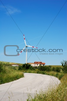 Road to wind turbine