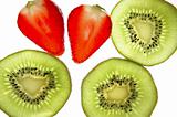 kiwi and strawberry  transparent slices