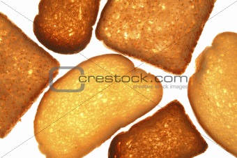Bread varied slices on transparent background