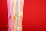 Colorful plastic drink straw