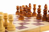Chess wooden board with figures