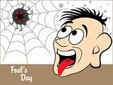 background with funny face, spider