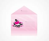 love theme pink envelope, illustration  