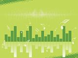 musical graph and green background, wallpaper