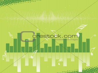 musical graph and green background, wallpaper