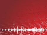musical graph and tune on red background, wallpaper