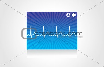 normal electronic cardiogram on blue background