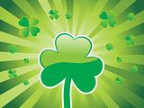one shamrock with beautiful rays background 17 march