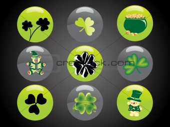 st. patrick's day button elements 17 march